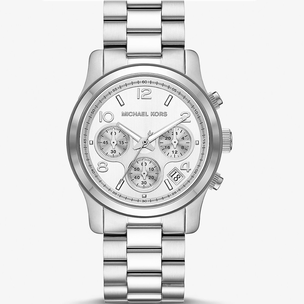 Michael Kors Runway silver-tone watch